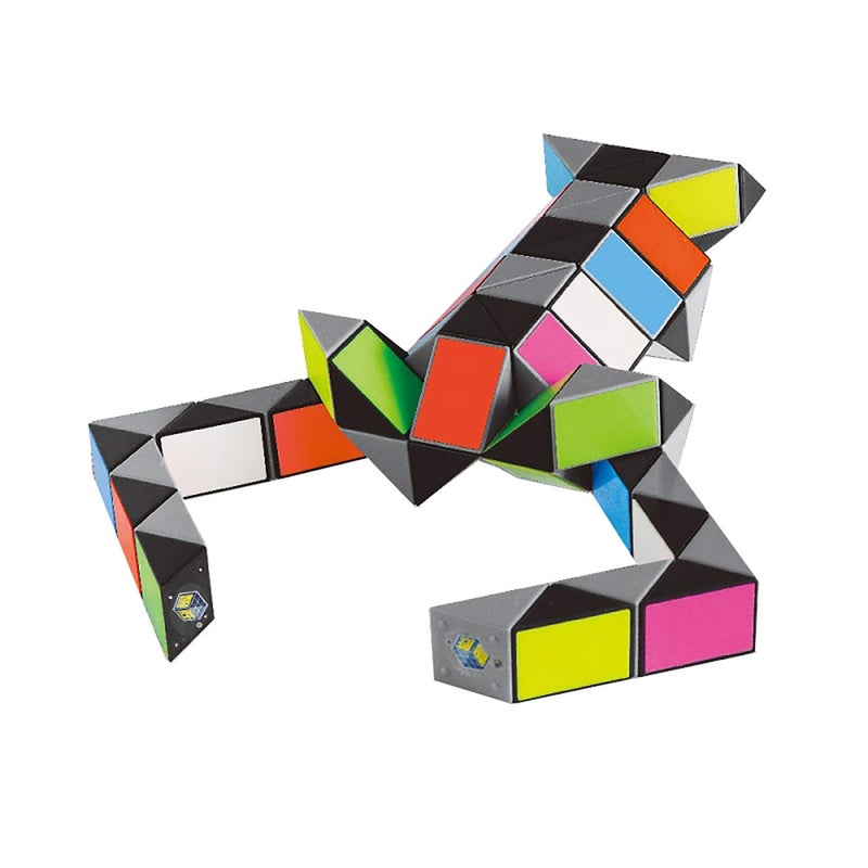 Ahyuan Larger Snake Cube Puzzle Fidget Sensory Toy Vivid Rainbow 8 Colors Magic Ruler Twist Cube Puzzle Games Brain Teaser Puzzles Top Anti-Anxiety Fidget Twisty Toys (72 Wedges) - Image 4